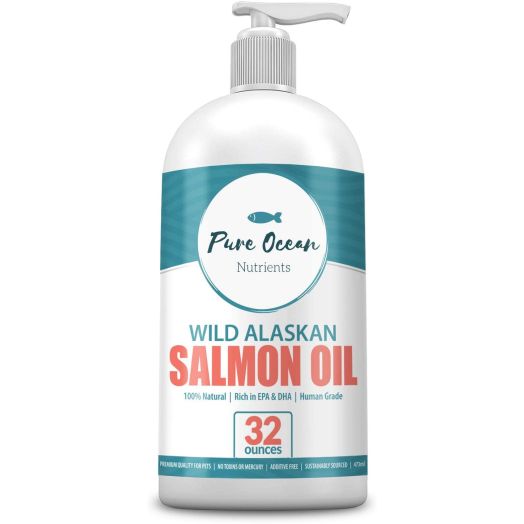 Wild Alaskan Salmon Oil for Dogs 32 Ounce; Natural Liquid Supplement with Omega 3's to Support Joint, Heart, and Immune Health Essential Fatty Acids Promote a Shiny Coat and Healthy Skin