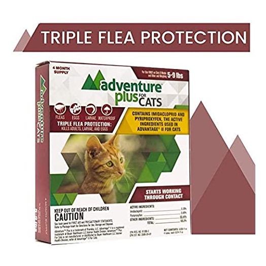 Adventure Plus Triple Flea Protection for Cats, 5-9 lbs, Cat Flea Treatment
