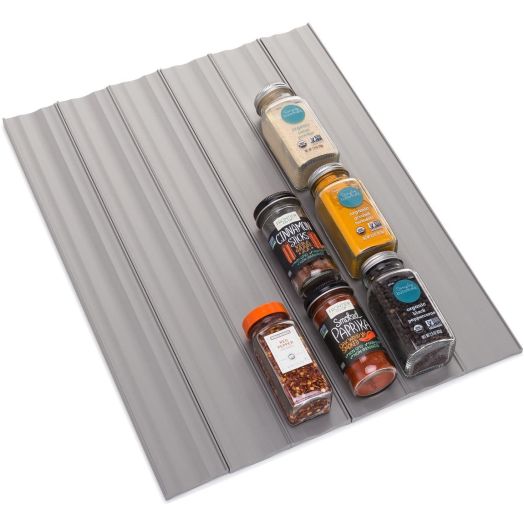 YouCopia SpiceLiner Spice Drawer Liner, 10ft Roll, Gray