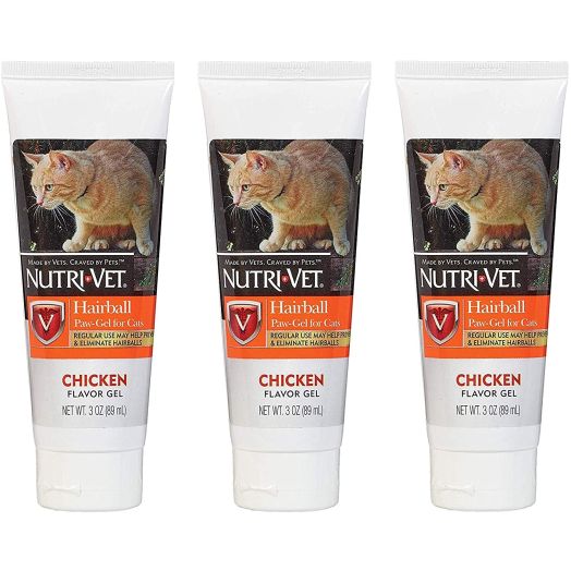 Nutri-Vet 3 Pack of Hairball Paw-Gel for Cats, 3 Ounces Each, Chicken Flavor