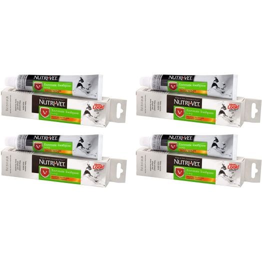 Nutri-Vet 4 Pack of Enzymatic Toothpaste for Dogs, 2.5 Ounces Each, Chicken Flavor
