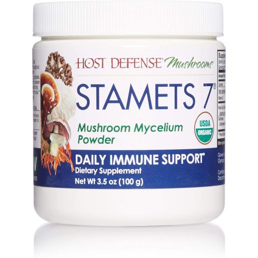 Host Defense, Stamets 7 Mushroom Powder, Daily Immune Support, Certified Organic Supplement, 3.5 oz (66 Servings)