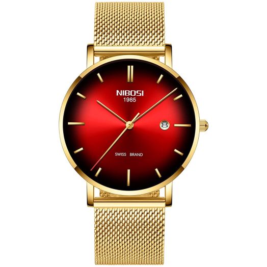Mens Watch Ultra Thin Wrist Watches for Men Fashion Waterproof Dress Stainless Steel Band