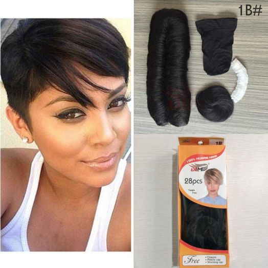 27 Pieces Weaving Bump Hair Human Hair Straight Weave with 1B# Black Color Hair Pieces Single Weft Natural Hair