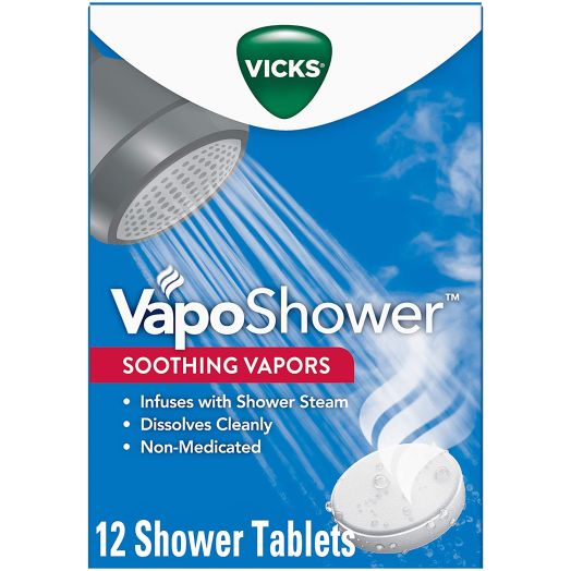 Vicks VapoShower, 12ct Shower Bomb Tablets, 4 Boxes of 3 Tablets, Soothing Vicks Vapor Steam Aromatherapy with Eucalyptus and Menthol