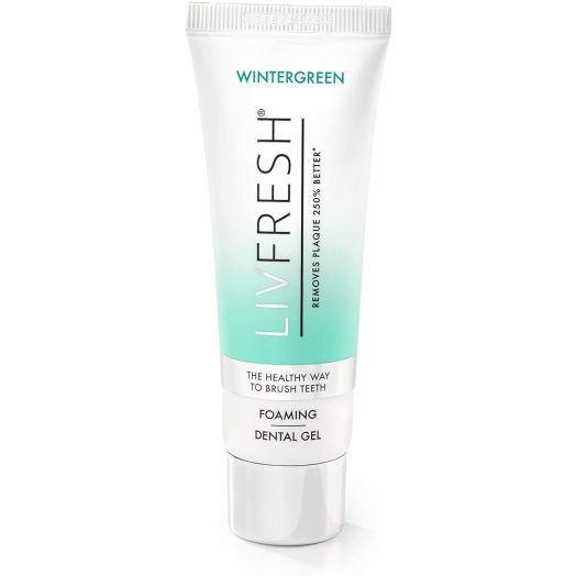 LIVFRESH Dental Gel by Livionex - Clinically Proven to Remove Plaque 250% Better (Foaming + Wintergreen + Blue Gel)