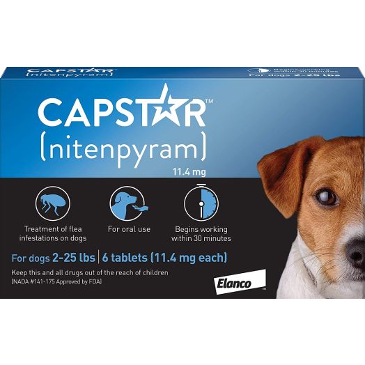 Capstar Fast-Acting Oral Flea Treatment for Small Dogs, 6 Doses, 11 mg (2-25 lbs)
