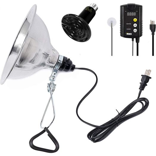 Simple Deluxe PTCLAMCR150MCTRL 150W Reptile Heat Bulb and 150W Clamp Light with 8.5" Reflector and Digital Thermostat Controller Combo Set