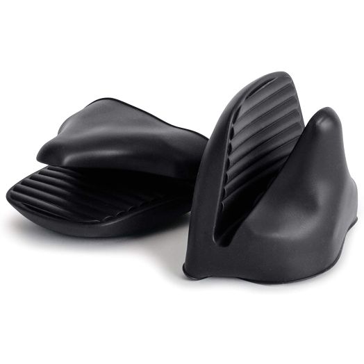 Ninja Foodi Silicone Mitts, Flexible with Surface Ridges for Gripping Pots and Accessories, Pair of Two, in Black