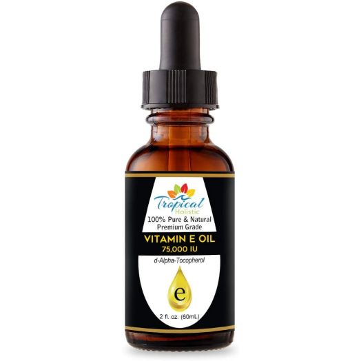 100% Pure Premium Vitamin E Oil 2 oz - Maximum Strength 75,000 IU-Blocks Free Radicals, Slows Aging, Reduces Wrinkles, Skin,Nails, Hair, Scars, Sunburn - Travel Size