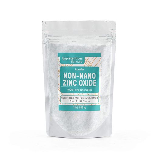 Non-Nano Zinc Oxide, 1 lb. by Unpretentious Skincare, is Naturally Occurring, Pure and Uncoated, Perfect for DIY Sunscreens and Ointments, Packaged in a Convenient Resealable Bag for Storage