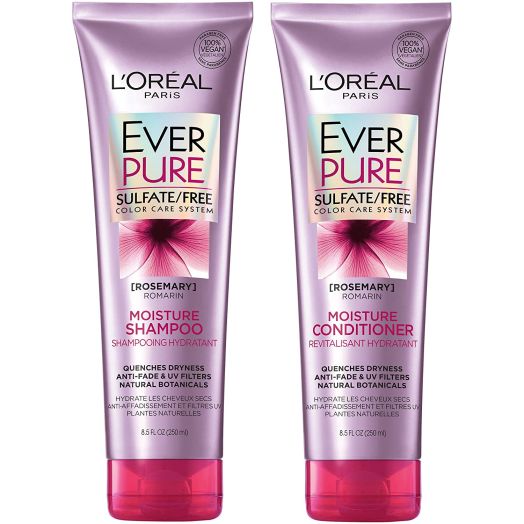 L'Oral Paris Hair Care EverPure Moisture Sulfate Free Shampoo and Conditioner Kit for Color-Treated Hair, Moisturizes + Replenishes Dry Hair, Combo (8.5 Fl. Oz each)