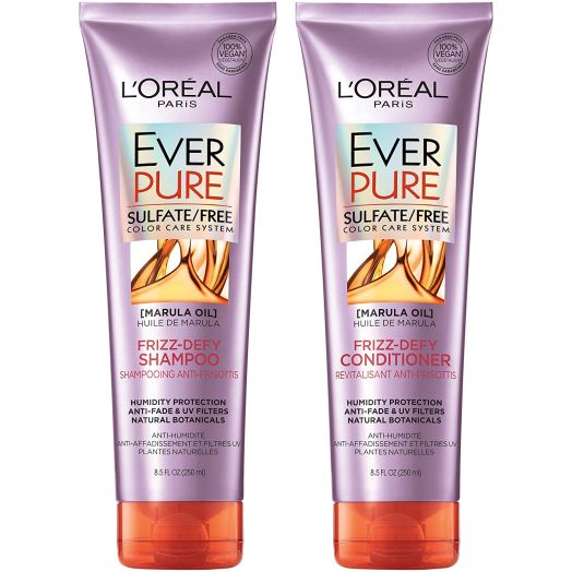 L'Oral Paris Hair Care EverPure Frizz Defy Sulfate Free Shampoo and Conditioner Kit for Color-Treated Hair, Humidity + Frizz Control, For Frizzy Hair (8.5 Fl. Oz each)