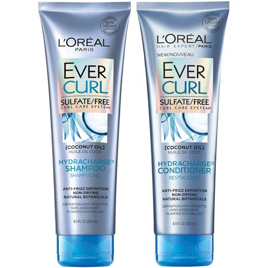 L'Oral Paris Hair Care EverCurl Sulfate Free Shampoo and Conditioner Kit, Hydrates + Softens, With Coconut Oil, For Curly Hair (8.5 Fl. Oz each)