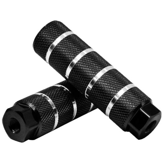 KINSPORY 3/8 inch - 26 Teeth Aluminum Alloy Bike Pegs Foot Pedals Backseats Stands Pack of 2 - Black