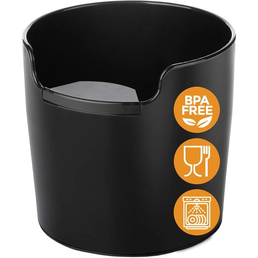 NEW: Homeffect Knock Box with Improved Handling - Innovative Barista Tool - Black - Professional Coffee and Espresso Accessories for Home