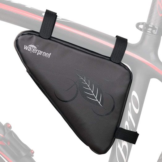 WOTOW Bike Waterproof Frame Bag, Bicycle Storage Front Tube Triangle Bag Cycling Water Resistant Saddle Pouch Strap On Bike Accessories Tool Accessible Pack Reflective for Road Mountain Bike Riding