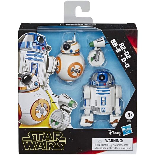 Star Wars Galaxy of Adventures R2-D2, BB-8, D-O Action Figure 3 Pack, 5" Scale Droid Toys with Fun Action Features, Kids Ages 4 and Up