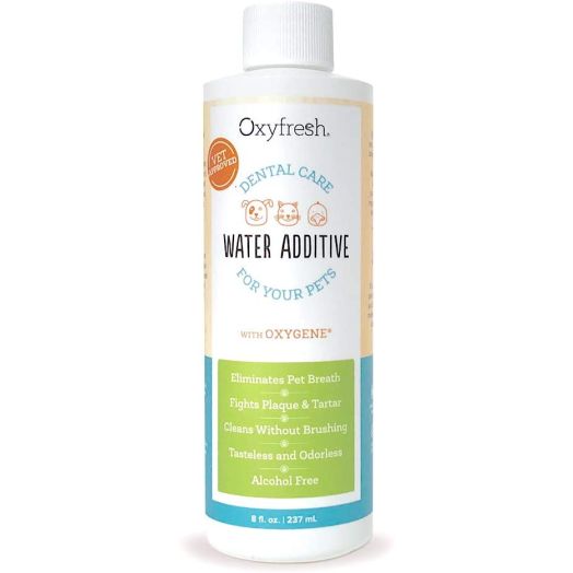 Oxyfresh Premium Pet Dental Care Solution Pet Water Additive: Best Way to Eliminate Bad Dog Breath and cat Breath - Fights Tartar and Plaque - So Easy, just add to Water! Vet Recommended! | Oxyfresh