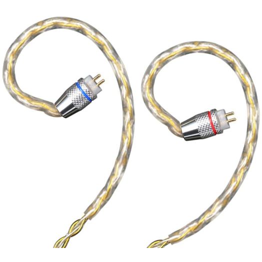 KZ Gold Silver Mixed Braiding Upgrade Cable 2 pin 0.75mm Replacement Earbuds Audio Cable Compatile with (B Pin (KZ-ZST/ZS10/AS10/BA10/ES4/ZSR/AS06))