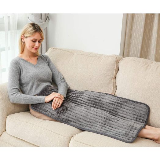 Ambershine XXXXL King Size Heating Pad with Fast-Heating Technologyand6 Temperature Settings, Microplush Fibers Pain Relief for Back/Neck/Shoulders/Abdomen/Legs 45cmx85cm (Dark Gray)