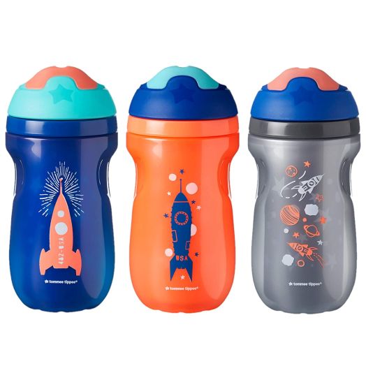 Tommee Tippee Non-Spill Insulated Sippee Toddler Tumbler Cup, 12+ Months, 9 Ounce, 3 Count, Boy