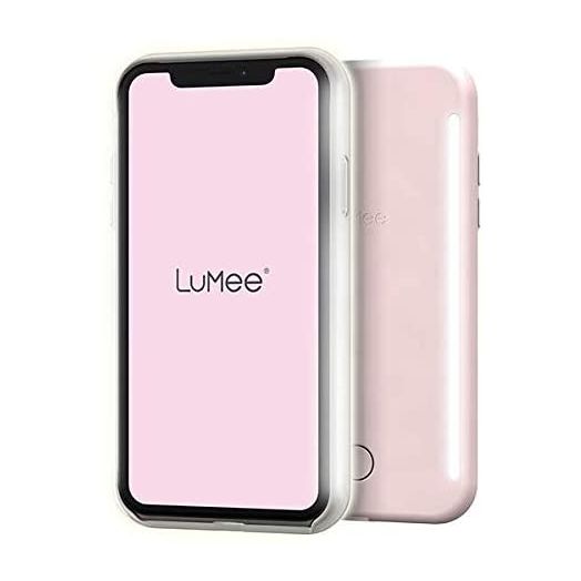 LuMee Duo Phone Case | Front and Back LED Lighting, Variable Dimmer | Shock Absorption, Bumper Case, Selfie Phone Case | iPhone Xs Max Only (Millennial Pink)