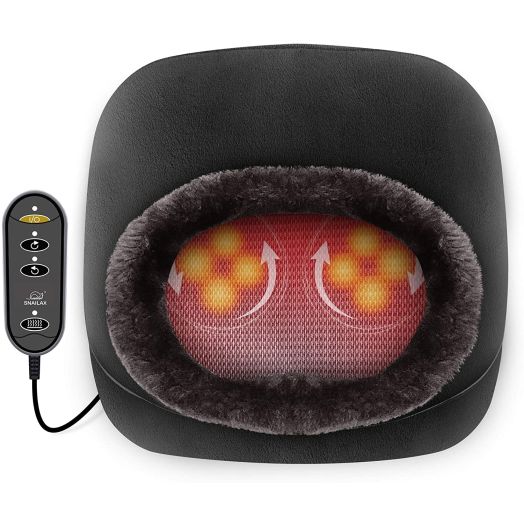 Snailax 2-in-1 Shiatsu Foot and Back Massager with Heat - Kneading Feet Massager Machine with Heating Pad, Back Massage Cushion or Foot Warmer,Massagers for Back,Leg,Foot Pain Relief