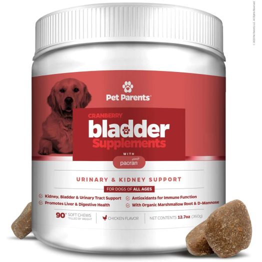 Pet Parents USA Cranberry for Dogs + Dog UTI, Dog Kidney Support, Dog Incontinence Products and Dog UTI Treatment with Pumpkin Seed and Cranberry Extract, D-Mannose + Cranberry Pills for Dogs 4g 90 Count