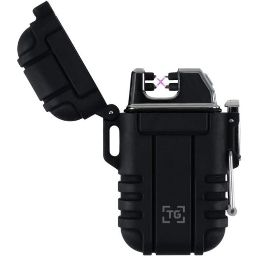 TG Plasma Lighter Windproof Waterproof USB Rechargeable Flameless Dual Arc for EDC Camping Survival Tactical