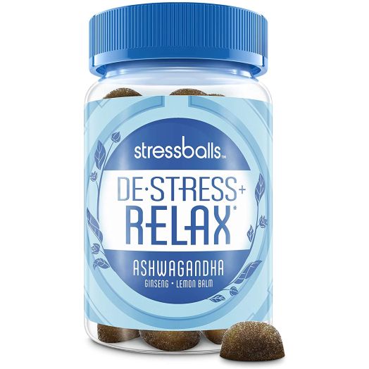 Stressballs Relax Stress Supplement to Help You De-Stress and Relax, 46 Gummies with an Herbal Blend of Ashwagandha, Lemon Balm and Ginseng