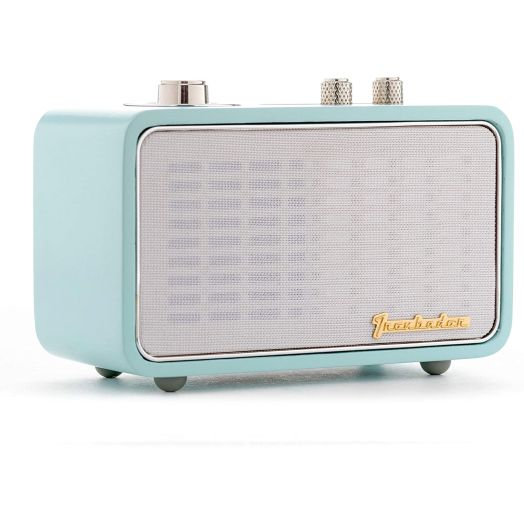 Bluetooth Radio, TRENBADER.COM Bluetooth Speaker with Radio, Portable Speaker for iPhone Samsung Huawei. Wooden Vintage Style, Customizable Christmas Souvenir for Indoor Home, 2500mAh, Mic