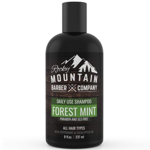 Men's Shampoo - Tea Tree Oil, Peppermint and Eucalyptus for All Hair Types  Prevents Dry Itchy Scalp  Paraben, SLS and DEA Free - 8oz - by Rocky Mountain Barber Company