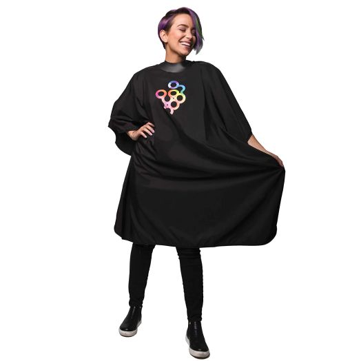 Framar Cutting Cover Barber Cape - Hair Cutting Cape with Snap Closure and Rubberized Collar, Haircut Cape, Salon Cape - Hair Cape for Cosmetology Supplies and Barber Supplies