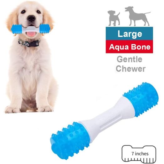 EETOYS Puppy Teething Toys Dog Chew Toys for Gentle Chewers Promotes Dental Health Reduces Teething Discomfort Boredom Freshen Breath Dog Toy Made W/Non-Toxic PU