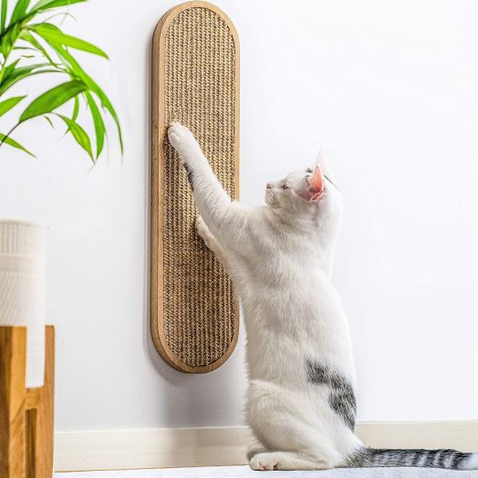 7 Ruby Road Cat Scratching Post for Floor or Wall Mounted Use - Space-Saving, Durable Sisal Board Scratcher for Kitty's Health and Good Behavior, Furniture Scratch Deterrent Accessories for Cats