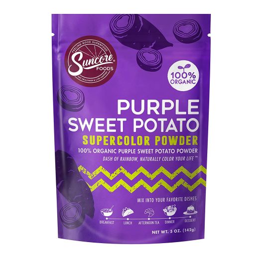 Suncore Foods  Organic Purple Sweet Potato Supercolor Powder, 5oz  Natural Purple Sweet Potato Food Coloring Powder, Plant Based, Vegan, Gluten Free, Non-GMO
