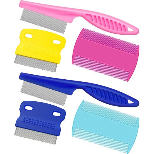 Boao 6 Pieces Pet Lice Combs Dog Grooming Flea Comb Cat Tear Stain Comb for Removal Dandruff, Hair Stain, Nit (Colour 1)