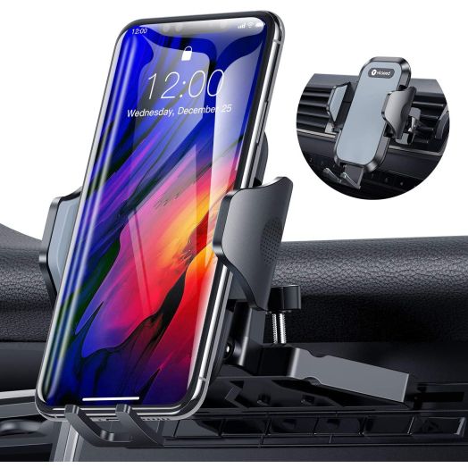 Ultra Stable Car Phone Mount, VICSEED NEWEST CD Slot and Air Vent Universal Cell Phone Holder for Car, Fit for iPhone SE 11 Pro Max Xs Xr X 9 8 7 Plus, Galaxy Note 10 S20 S20+ S10+ S10 S9 Google LG Etc.