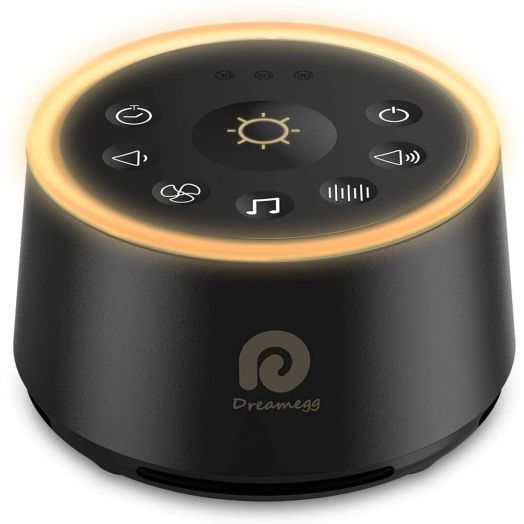 White Noise Machine - Dreamegg Sound Machine for Baby Kid Adult, Noise Machine for Sleeping, Night Light, 24 HIFI Soothing Sound, Volume Control, Memory Function, Sleep Machine for Home Nursery Office