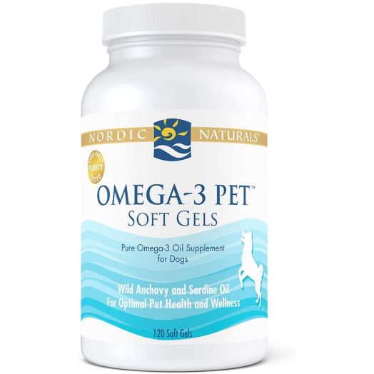 Nordic Naturals Omega 3 Pet - Special Dog Formula Fish Oil Omega-3s, EPA and DHA Support Skin, Coat, Joint, Heart and Overall Health, in Triglyceride Form for Optimal Absorption, 120 Count Bonus Size