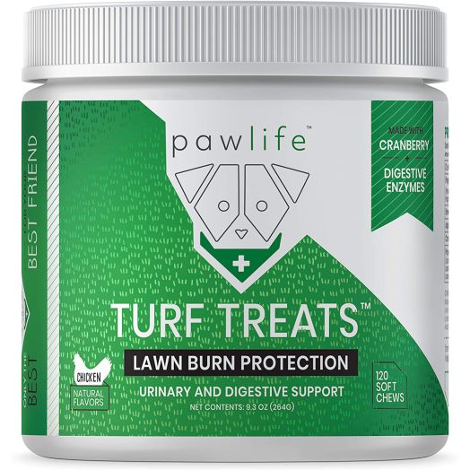 pawlife Turf Treats, Grass Saver - Dog Pee Lawn Burn Spot Saver - Apple Cider Vinegar Dogs Supplement, 120 Chicken Treats