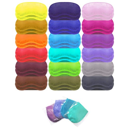 Eye Mask Sleep Masks PorsMing Sleeping Mask Blindfold Eye Cover Team Building Games Party with Nose Pad and Adjustable Strap for Women Men Kids 4 Layers Colors Pack of 36