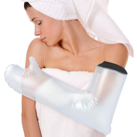 Cast Protector for Shower Arm Adult, Cast Waterproof Cover Full Arm and Reusable Sealed Cast Bandage to Keep Wound and Bandages Dry, Fit The Finger Hand Wrist, No Mark on Skin-Full Arm Size