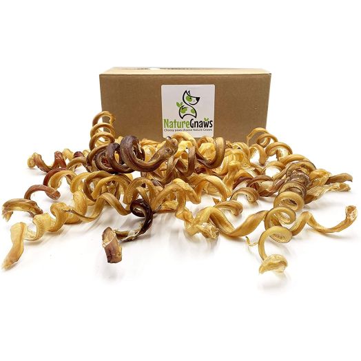 Nature Gnaws Bully Stick Springs - Premium Natural Free-Range Beef Dog Chew Treats - Rawhide Alternative Dog Bones - Simple Single Ingredient Chews for Dogs