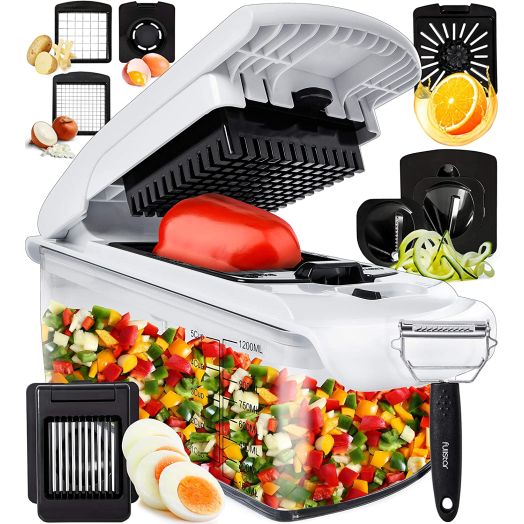 Fullstar Vegetable Chopper Onion Chopper Dicer - Peeler Food Chopper Salad Chopper Vegetable Cutter Vegetable Spiralizer Vegetable Slicer Zoodle Maker Lemon Squeezer Egg Separator Egg Slicer