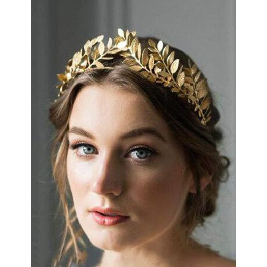 Chargances Bridal Gold Leaf Crown Headband Bridal Tiara Gold Leaf headpiece for Weeding Prom Festival Bridesmaid Hair Accessoriecs(Gold)