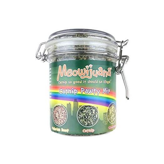 Meowijuana | Catnip Buds | Organic | Dried Premium Catnip | High Potency Cat Treats | Perfect for Cat Toys | Grown in The USA | Feline and Cat Lover Approved (Pawty Mix, 1 Pack)