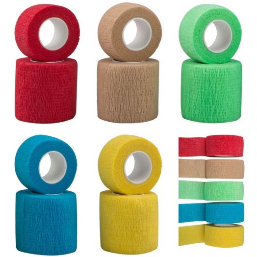 DaKuan 10 Pieces Self Adhering Bandage, Injury Wrap Tape for Dogs Cats, Supports Muscles and Joints, Does Not Stick to Hair, Elastic, Breathable, Relieves Stress