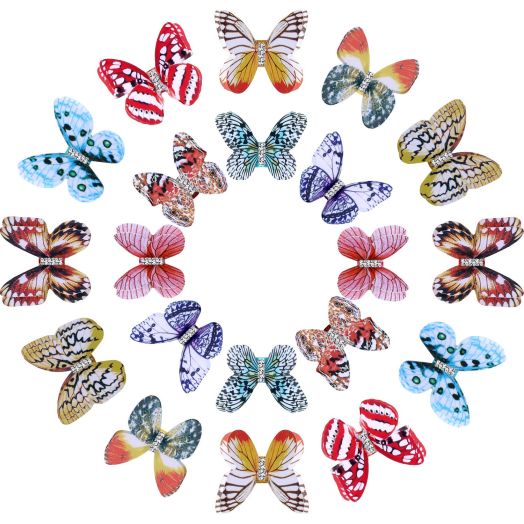 20 Pieces Butterfly Dreadlocks Beads Hair Cuffs Clips Rings Colorful Braiding Hair Jewelry for Women Girls Hair Accessories (Classic Butterfly Pattern)